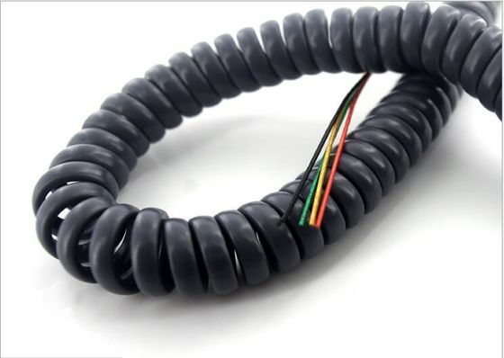 6C × 18AWG + 18C × 24AWG луженые медные жилы, изоляция из ПВХ, материал ТПУ, 80°C, 300V Спиральный кабель