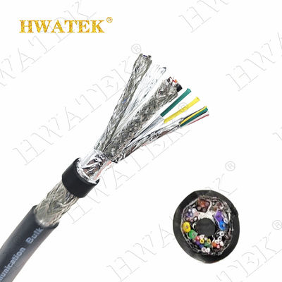 UL20276 Луженый медный многожильный кабель 6C×28AWG + 1P x 28AWG оплетка 80°C 30V PP изоляция PVC оболочка